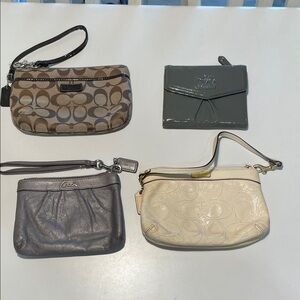 Coach Multicolor Wristlet Set - Brown, Gray, Cream